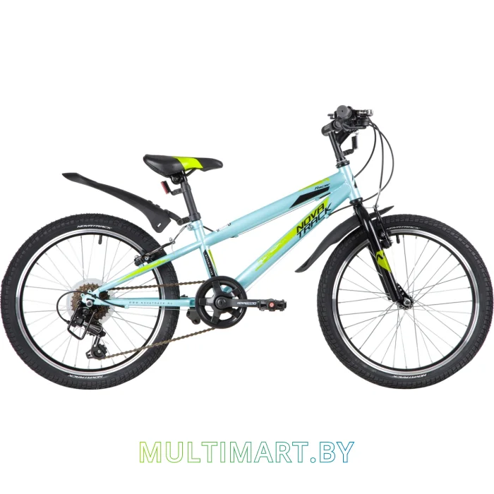 Детский велосипед Novatrack Racer 20SH6V.RACER.BL20 (голубой/черный, 2020)